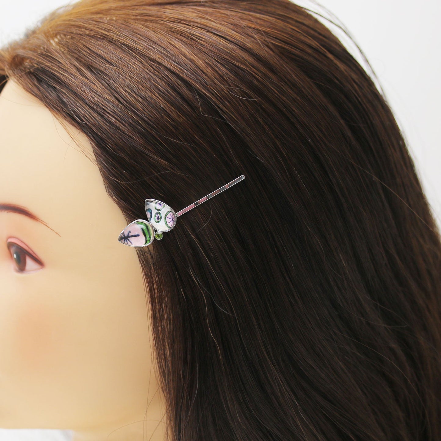葉っぱ ヘアピン 白 レモン 大人 贈り物