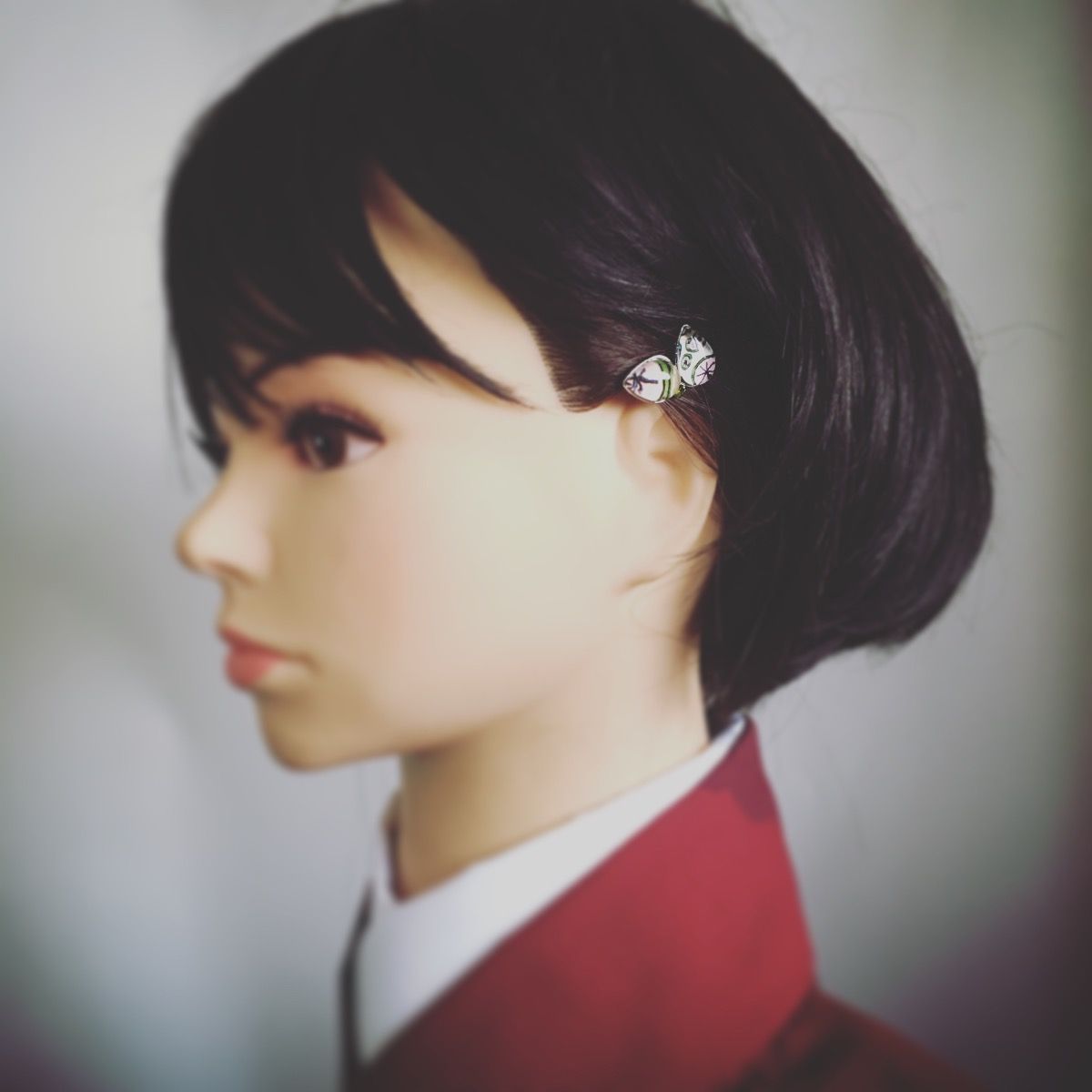 葉っぱ ヘアピン 白 レモン 大人 贈り物