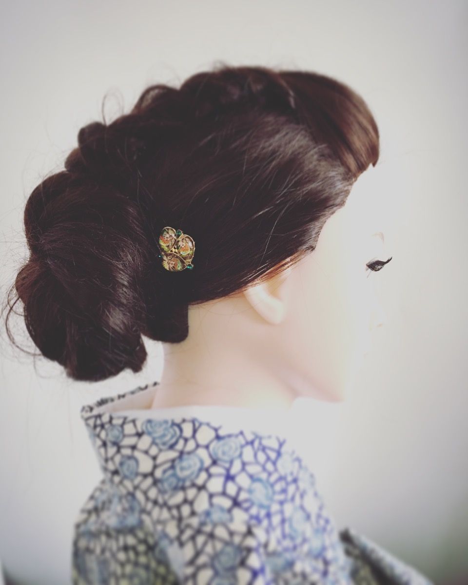 ヘアピン パンジー ゴールド 緑