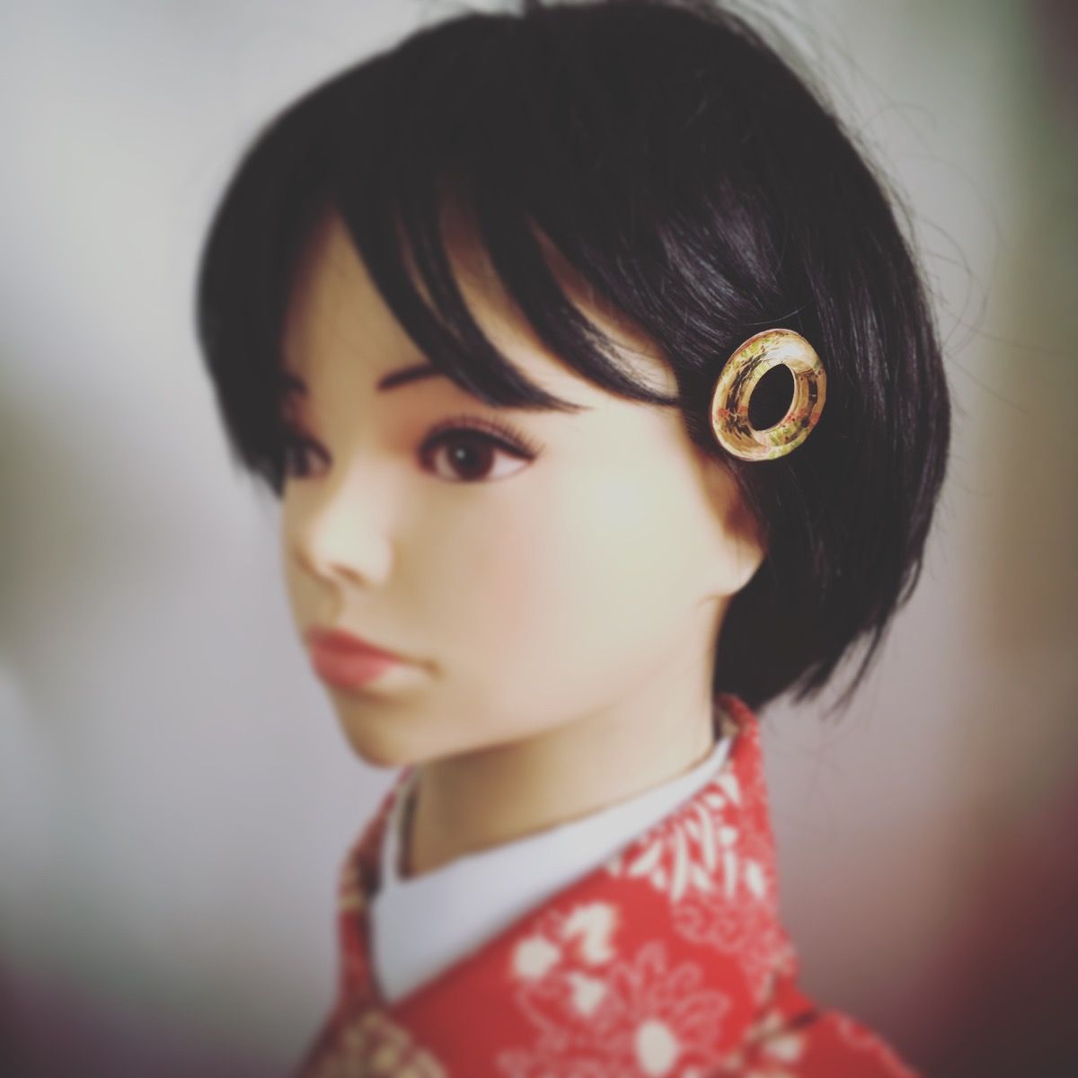 ヘアピン ドーナツ型 バラの木 ベージュ